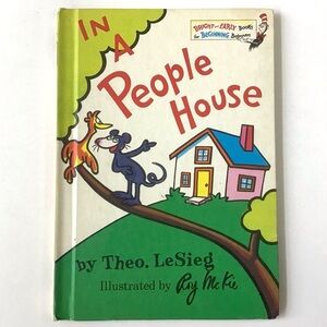 1972 Dr Seuss In a People House Bright & Early Hardcover Book Club Edition
